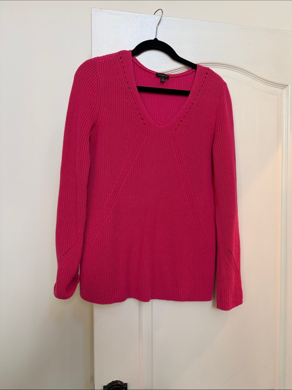 Talbots Hot Pink Ribbed Knit Top